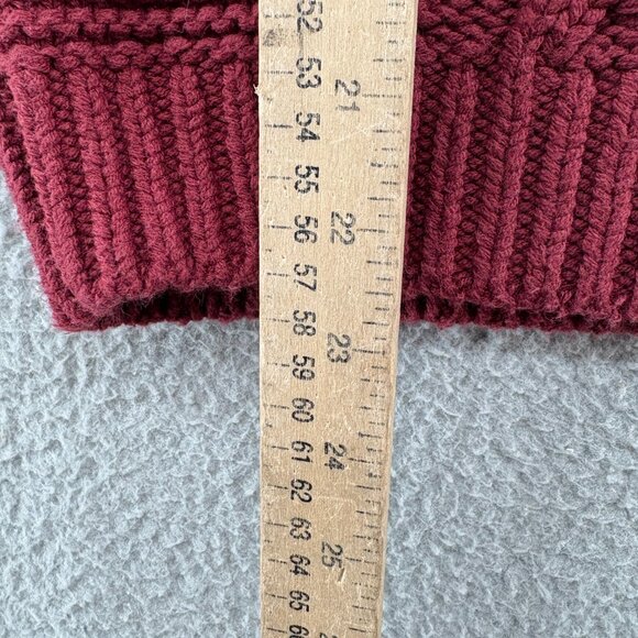 Free People Dream Cable Knit Crewneck Sweater Cabernet Burgundy Red Size XS - Picture 5 of 9